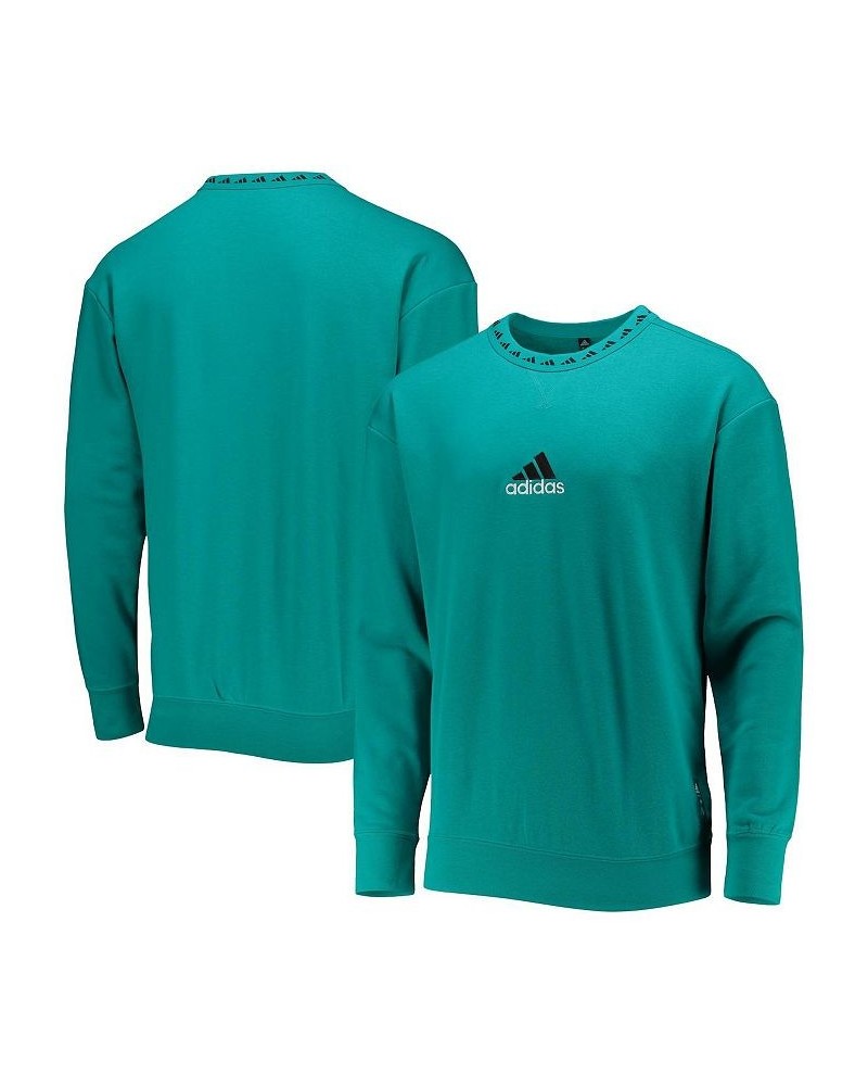 Men's Teal Real Madrid Icon Pullover Sweatshirt $37.94 Sweatshirt