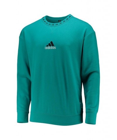 Men's Teal Real Madrid Icon Pullover Sweatshirt $37.94 Sweatshirt