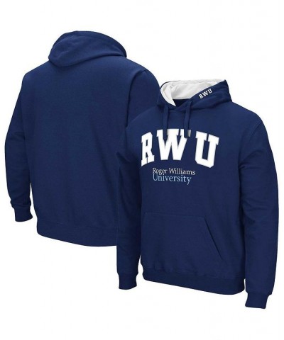 Men's Navy Roger Williams University Arch & Logo Pullover Hoodie $24.60 Sweatshirt