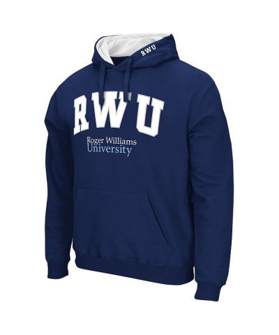 Men's Navy Roger Williams University Arch & Logo Pullover Hoodie $24.60 Sweatshirt