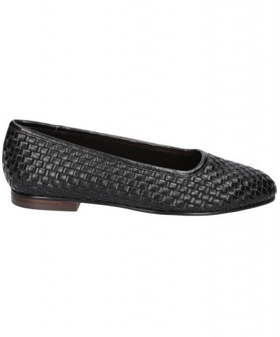 Women's Kimiko Square Toe Flats Black $45.10 Shoes