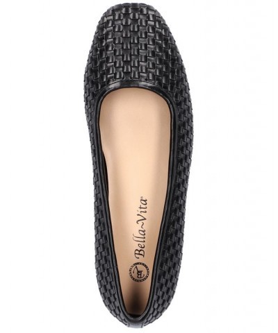 Women's Kimiko Square Toe Flats Black $45.10 Shoes