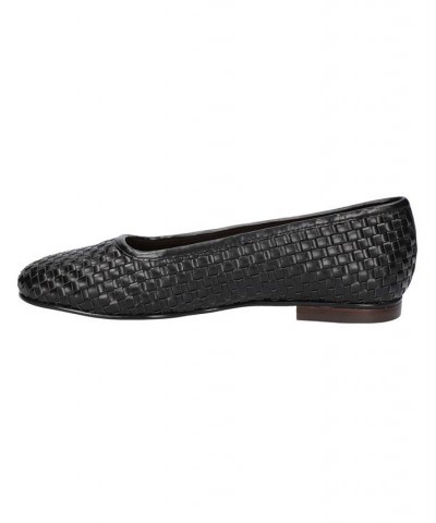 Women's Kimiko Square Toe Flats Black $45.10 Shoes