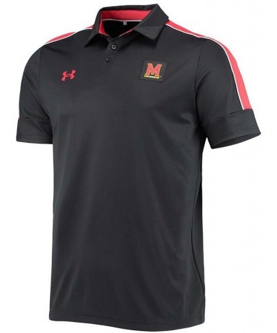 Men's Black Maryland Terrapins Sideline Recruit Performance Polo Shirt $28.52 Polo Shirts