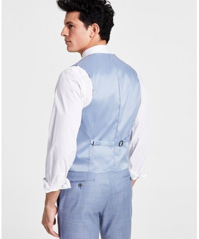 Men's Skinny-Fit Infinite Stretch Solid Suit Vest Blue $26.50 Suits