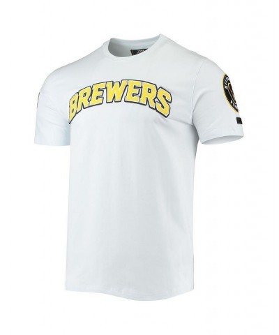 Men's White Milwaukee Brewers Team Logo T-shirt $25.80 T-Shirts