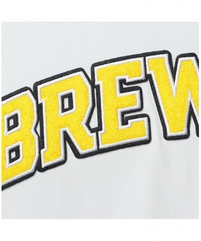 Men's White Milwaukee Brewers Team Logo T-shirt $25.80 T-Shirts