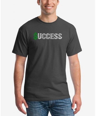 Men's Success Word Art Short Sleeve T-shirt Gray $20.64 T-Shirts