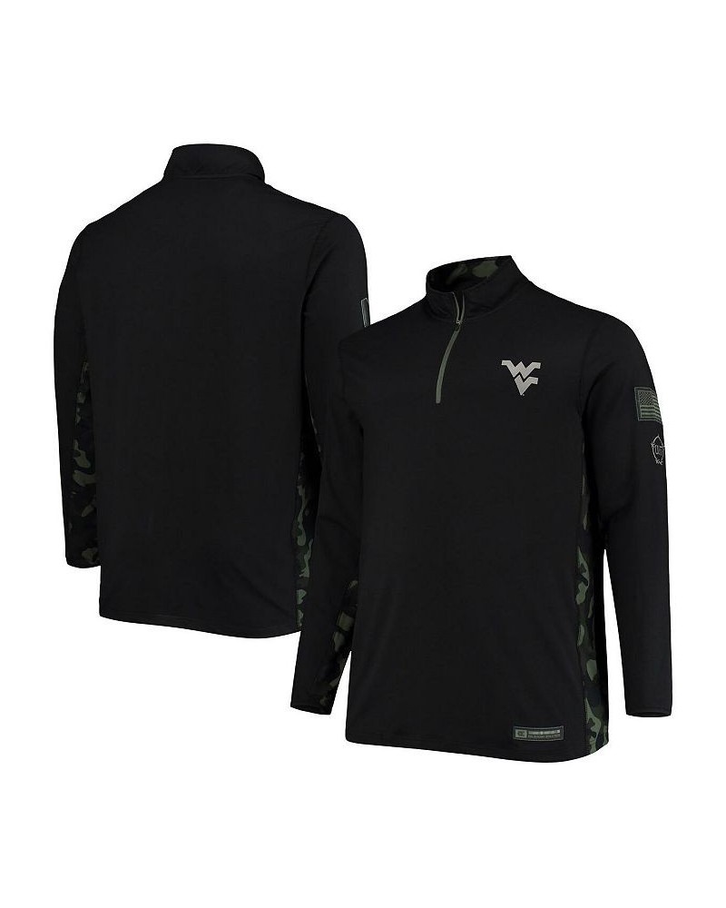 Men's Black West Virginia Mountaineers OHT Military-Inspired Appreciation Big and Tall Quarter-Zip Jacket $32.25 Jackets