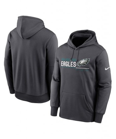 Men's Anthracite Philadelphia Eagles Prime Logo Name Split Pullover Hoodie $38.49 Sweatshirt