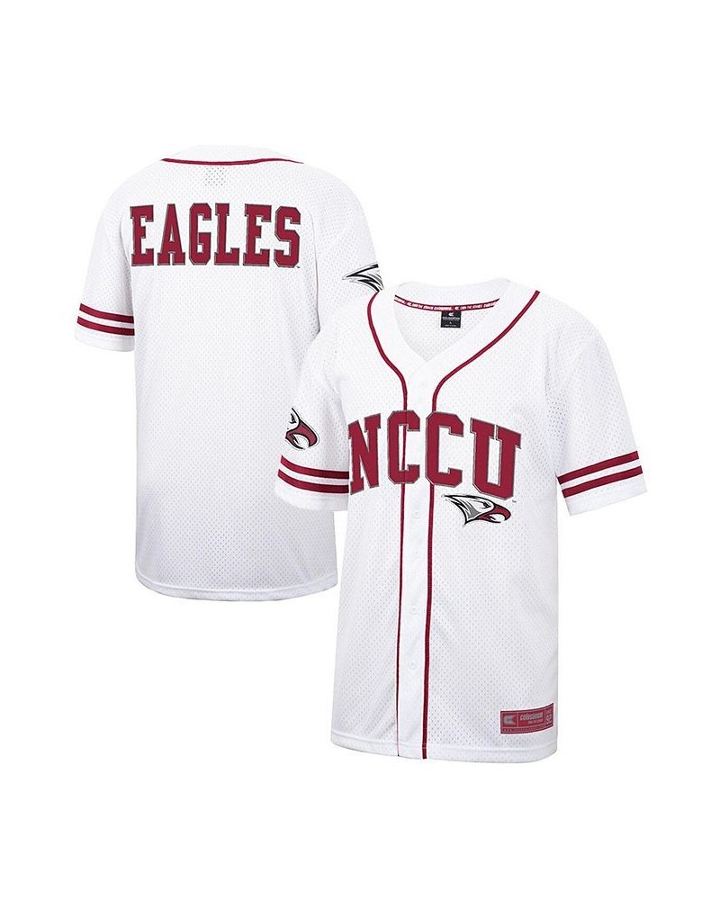 Men's White, Maroon North Carolina Central Eagles Free Spirited Baseball Jersey $33.75 Jersey