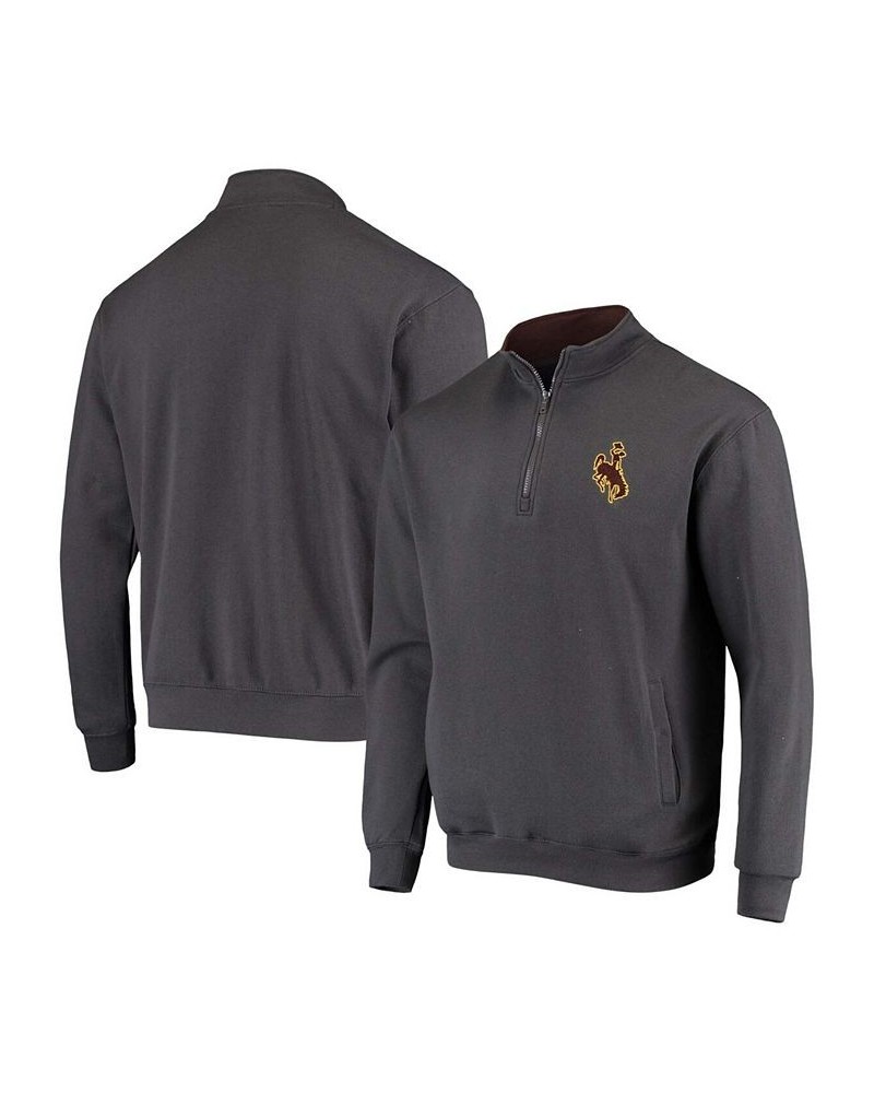 Men's Charcoal Wyoming Cowboys Tortugas Logo Quarter-Zip Jacket $25.84 Sweatshirt