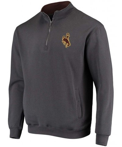 Men's Charcoal Wyoming Cowboys Tortugas Logo Quarter-Zip Jacket $25.84 Sweatshirt