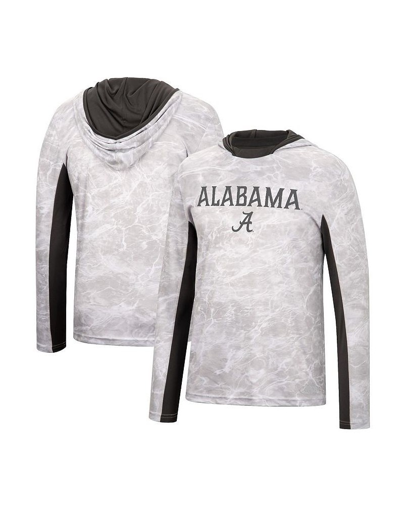 Men's White Alabama Crimson Tide Mossy Oak SPF 50 Performance Long Sleeve Hoodie T-shirt $33.79 T-Shirts