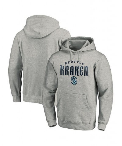 Men's Branded Heather Gray Seattle Kraken Team Lockup Pullover Hoodie $31.31 Sweatshirt