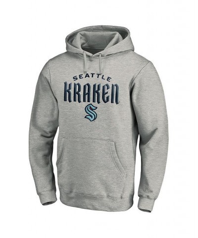 Men's Branded Heather Gray Seattle Kraken Team Lockup Pullover Hoodie $31.31 Sweatshirt