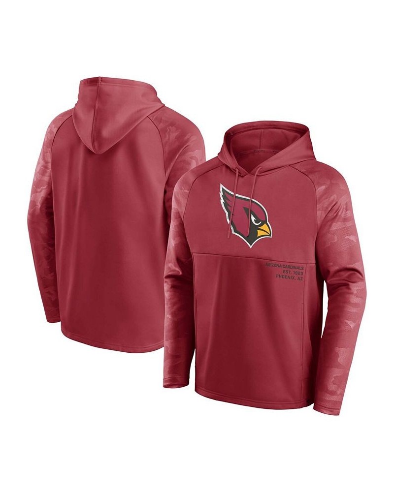 Men's Cardinal Arizona Cardinals Shade Defender Raglan Pullover Hoodie $36.00 Sweatshirt