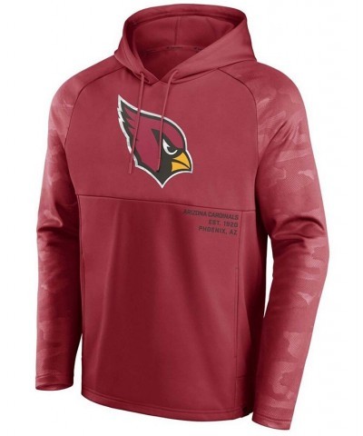 Men's Cardinal Arizona Cardinals Shade Defender Raglan Pullover Hoodie $36.00 Sweatshirt