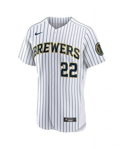 Men's Christian Yelich White Milwaukee Brewers Team Alternate Authentic Player Jersey $166.50 Jersey