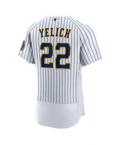 Men's Christian Yelich White Milwaukee Brewers Team Alternate Authentic Player Jersey $166.50 Jersey