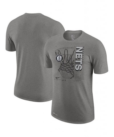 Men's Heathered Gray Brooklyn Nets Essential Hoop Performance T-shirt $20.25 T-Shirts