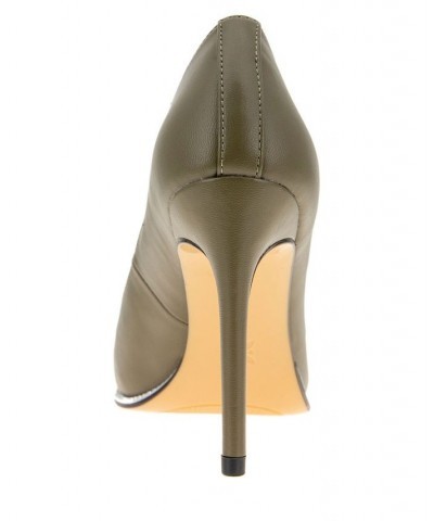 Women's Harlia Pointy Toe Pump Dark Olive $44.03 Shoes