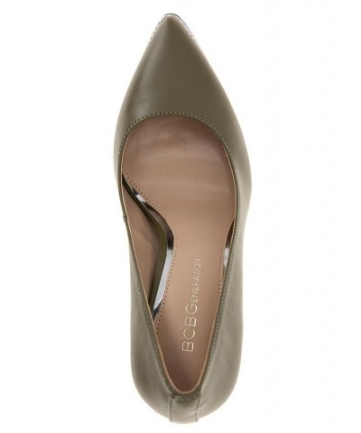 Women's Harlia Pointy Toe Pump Dark Olive $44.03 Shoes