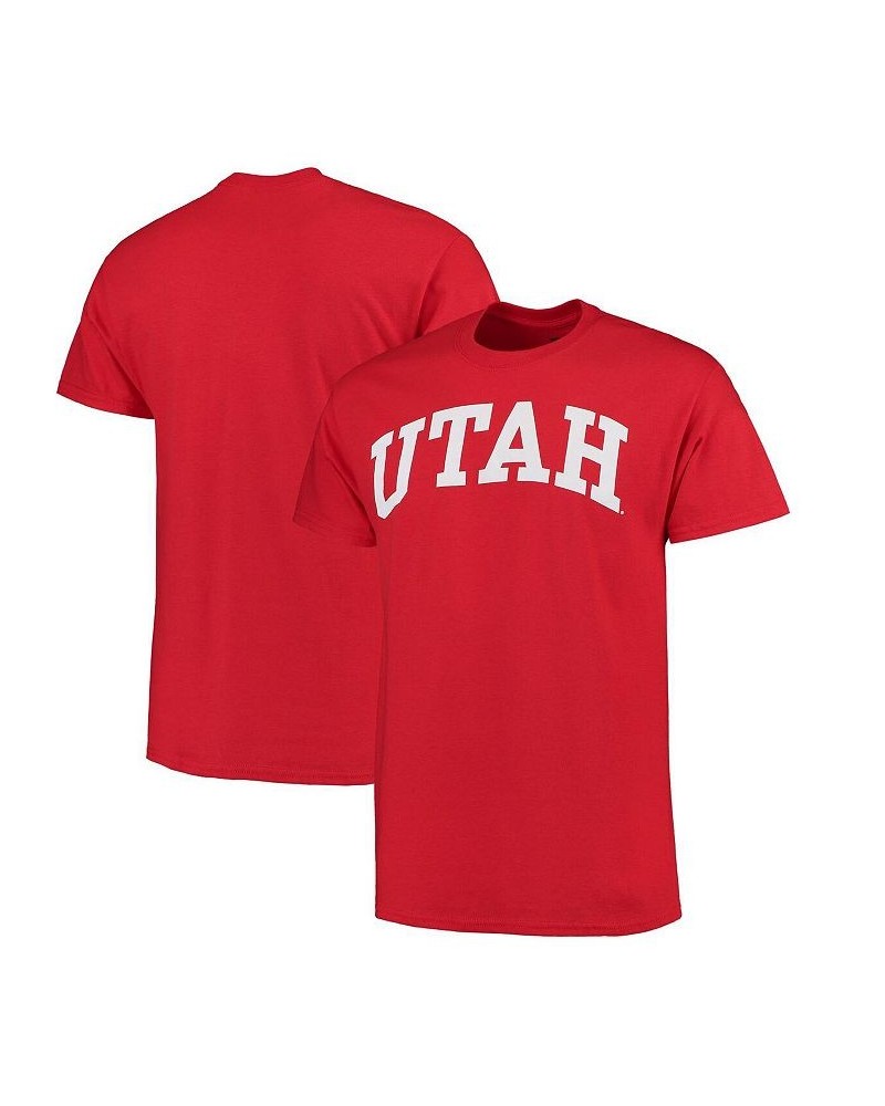 Men's Red Utah Utes Basic Arch T-shirt $12.60 T-Shirts