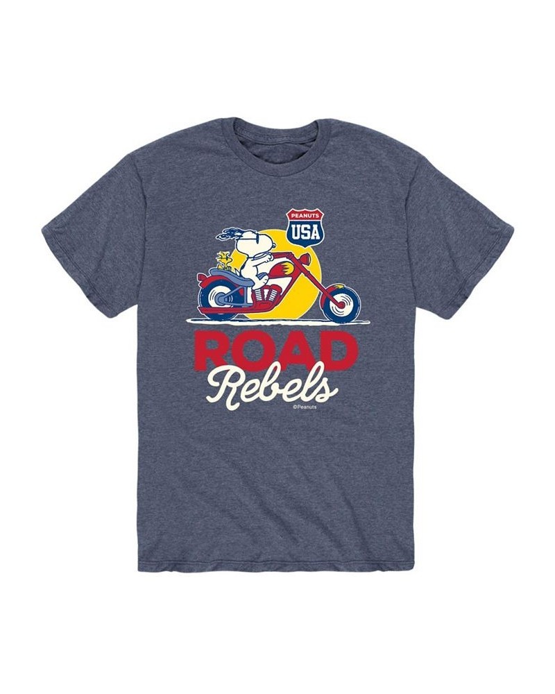 Men's Peanuts Road Rebels T-Shirt Blue $19.94 T-Shirts