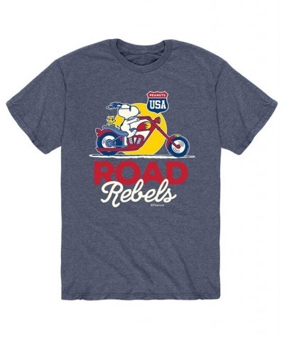 Men's Peanuts Road Rebels T-Shirt Blue $19.94 T-Shirts