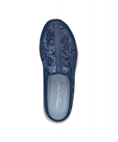 Women's Traveltime Round Toe Casual Slip-on Mules Blue $33.97 Shoes