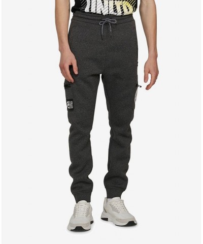 Men's Big and Tall Simple Story Cargo Fleece Joggers Gray 2 $35.36 Pants