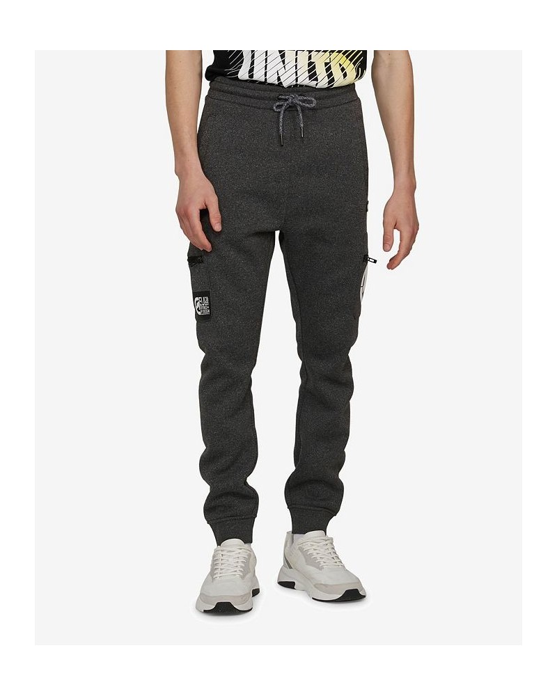 Men's Big and Tall Simple Story Cargo Fleece Joggers Gray 2 $35.36 Pants