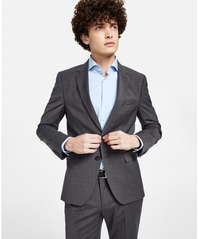 Men's Modern Fit Wool Suit Separate Jacket Gray $62.70 Suits