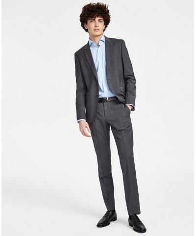 Men's Modern Fit Wool Suit Separate Jacket Gray $62.70 Suits