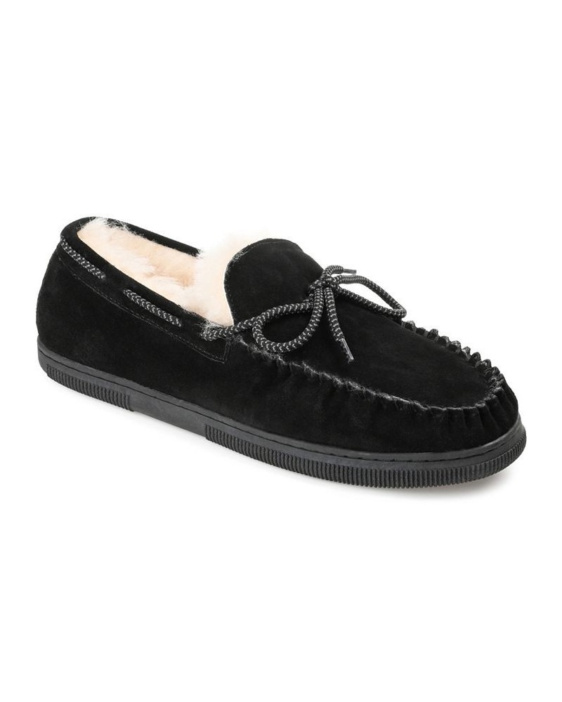 Men's Meander Moccasin Slippers Black $46.06 Shoes