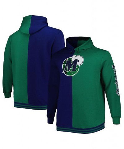 Men's Navy, Green Dallas Mavericks Big and Tall Hardwood Classics Split Pullover Hoodie $42.00 Sweatshirt