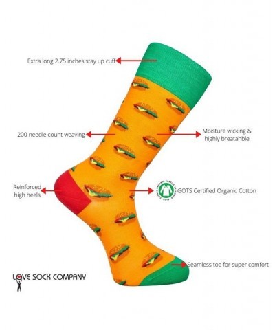 Men's Luxury Novelty Crew Socks in Chili Burger Gift Box, Pack of 3 Multi $23.98 Socks