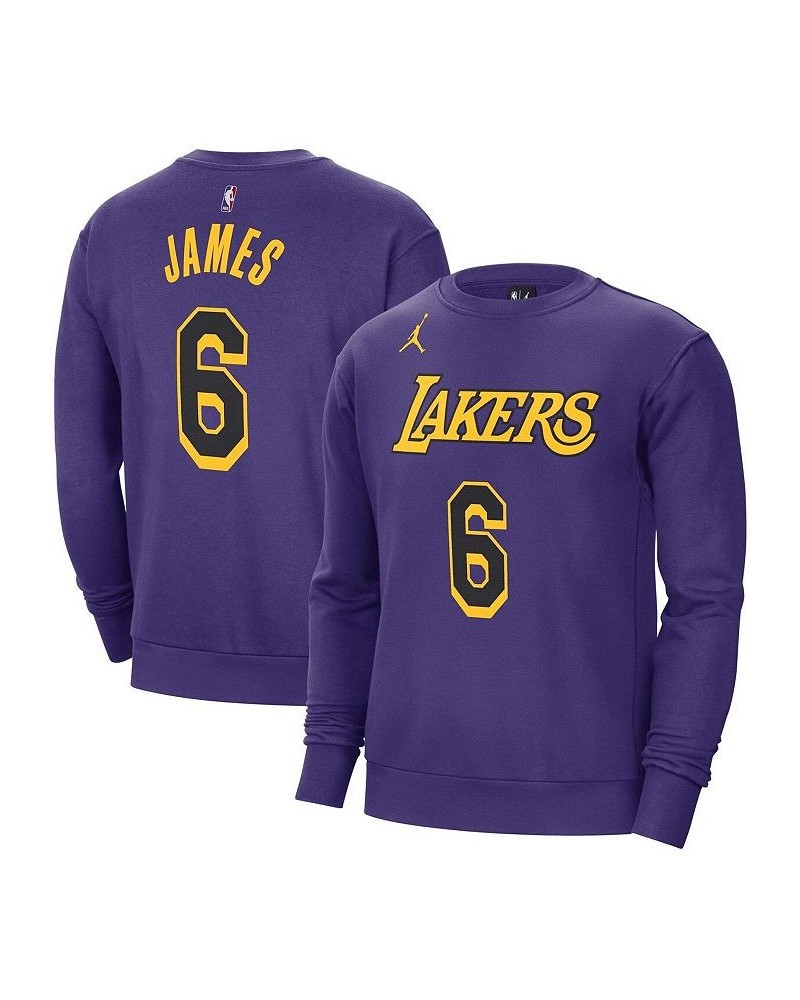 Men's Brand LeBron James Purple Los Angeles Lakers Statement Name and Number Pullover Sweatshirt $37.09 Sweatshirt