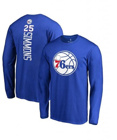 Men's Branded Ben Simmons Royal Philadelphia 76ers Backer Name and Number Long Sleeve T-shirt $18.71 T-Shirts