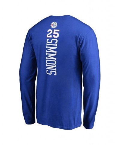 Men's Branded Ben Simmons Royal Philadelphia 76ers Backer Name and Number Long Sleeve T-shirt $18.71 T-Shirts