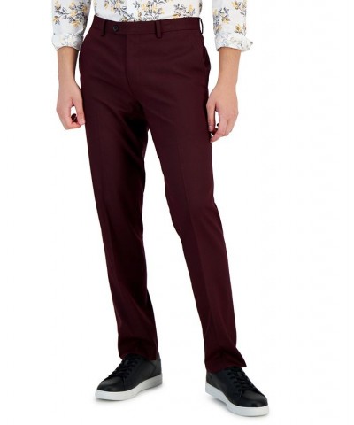 Men's Slim-Fit Burgundy Solid Suit Pants Red $39.20 Pants