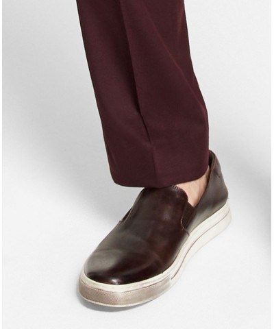 Men's Slim-Fit Burgundy Solid Suit Pants Red $39.20 Pants