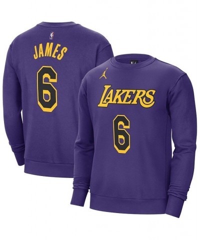 Men's Brand LeBron James Purple Los Angeles Lakers Statement Name and Number Pullover Sweatshirt $37.09 Sweatshirt