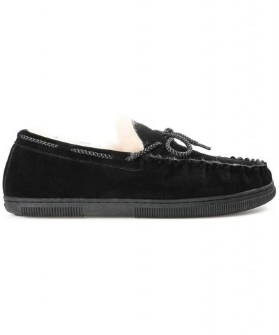 Men's Meander Moccasin Slippers Black $46.06 Shoes