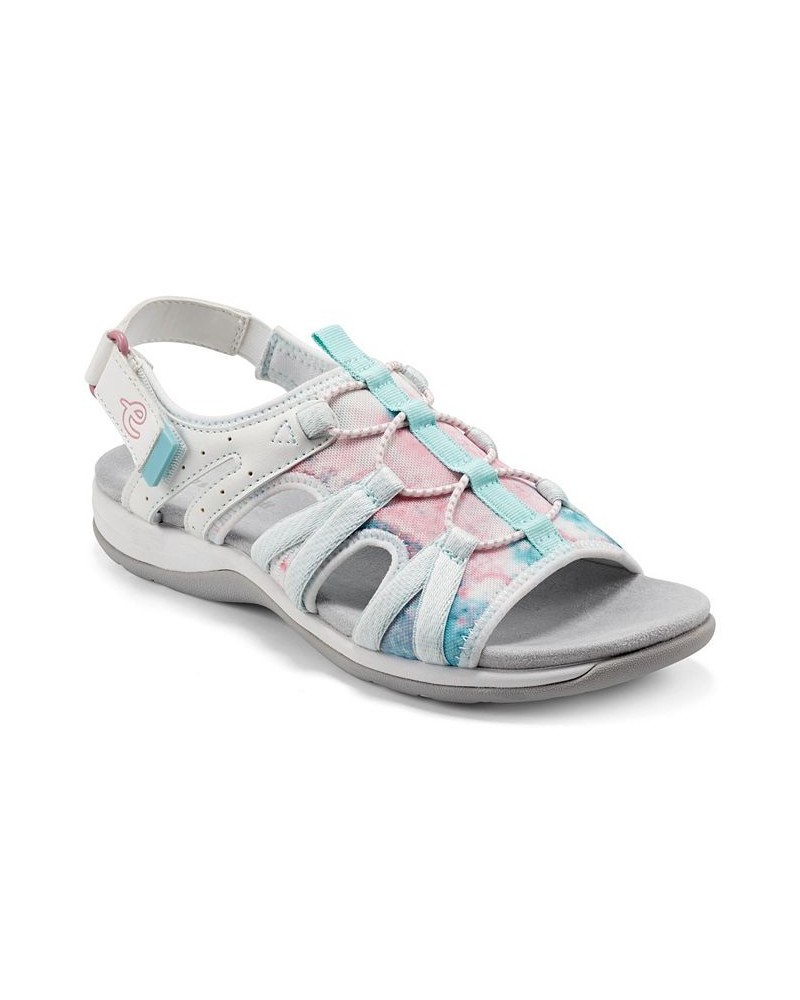 Women's Spark Open Toe Casual Flat Sandals White $40.29 Shoes