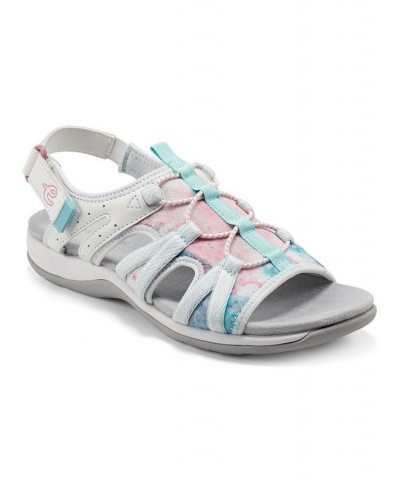 Women's Spark Open Toe Casual Flat Sandals White $40.29 Shoes