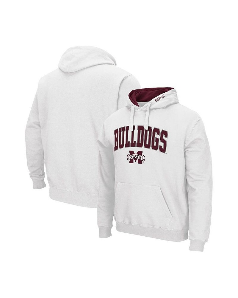 Men's White Mississippi State Bulldogs Arch Logo 3.0 Pullover Hoodie $24.43 Sweatshirt