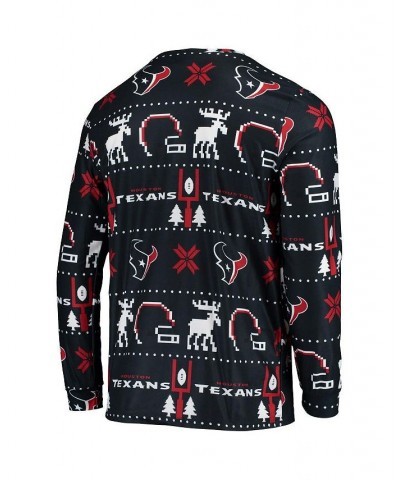 Men's Navy Houston Texans Wordmark Ugly Pajama Set $28.70 Pajama