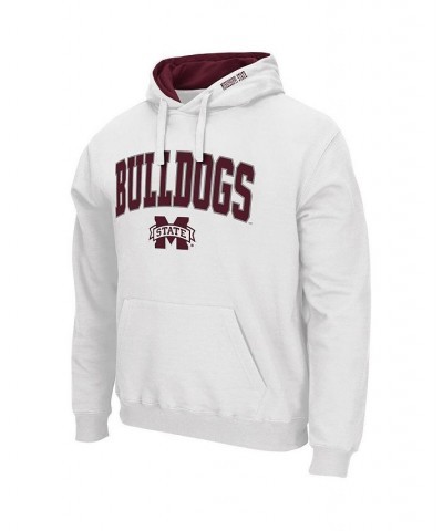 Men's White Mississippi State Bulldogs Arch Logo 3.0 Pullover Hoodie $24.43 Sweatshirt